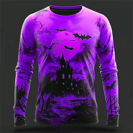 Novo estilo esqueleto masculino casual em torno do pescoço manga longa outono inverno em torno do pescoço pulôver manga longa moda streetwear