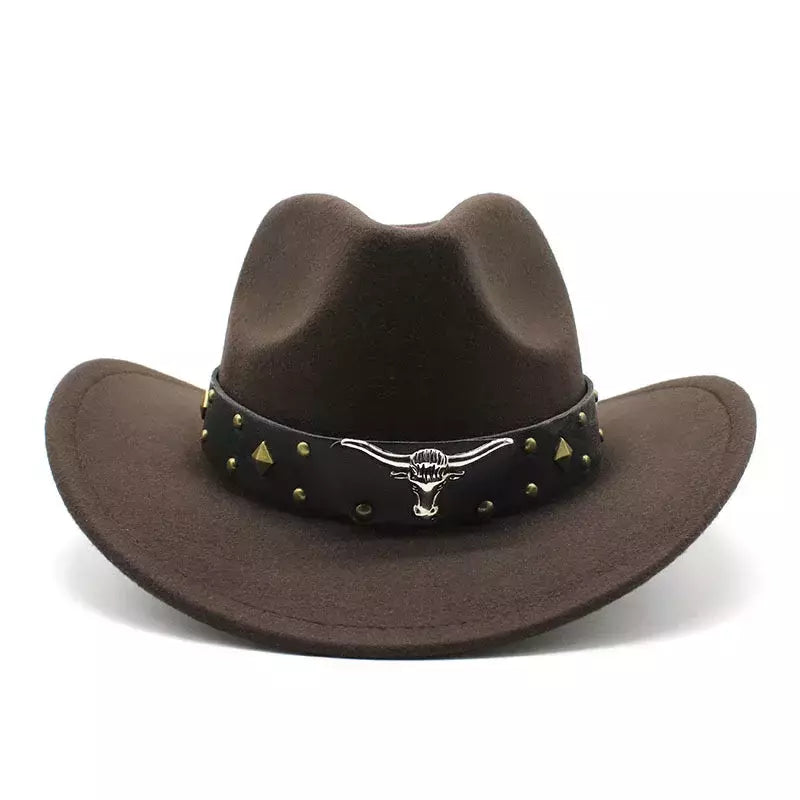 Mulheres e Homens Lã Ocidental Chapéu de Cowboy, Cavalheiro Senhora Jazz Cloche Sombrero Bonés, Tamanho Grande, Inverno, Outono, Novo, 2