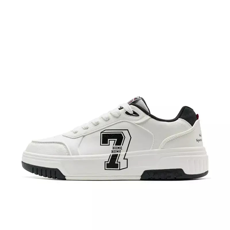 Xtep Board Shoes para homens 2025 primavera antiderrapante embrulho confortável retro sola grossa moda casual sapatos brancos 975119310050