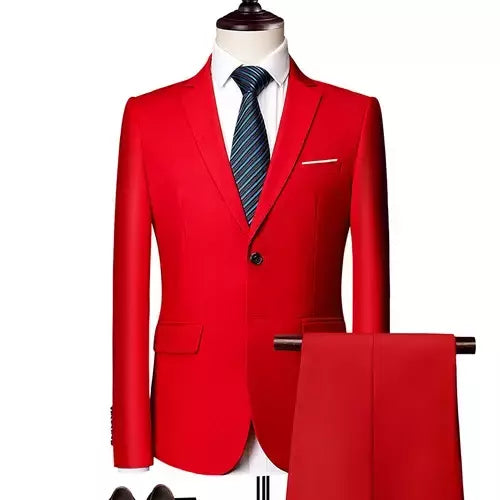 (Jaqueta + Calças) Últimas Homens Terno Set Blazers Formais Slim Fit Negócios Smoking 2 Pcs Terno Do Noivo Vestido de Noiva Homem Terno S-6XL