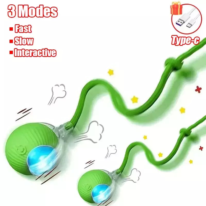 Novo gato bola interativa brinquedo bola de rolamento automático falso cauda recarregável inteligente animal de estimação brinquedo elétrico cão gato treinamento imitar mouse