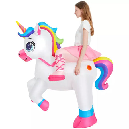 Vestuário colorido unicórnio animal trajes infláveis terno anime purim halloween carnaval festa cosplay traje para crianças adultas