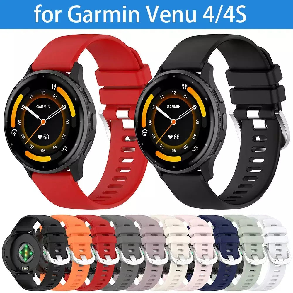 Pulseira de relógio para Garmin Venu 4 41mm 45mm Silicone 18mm 22mm Substituição de pulseira