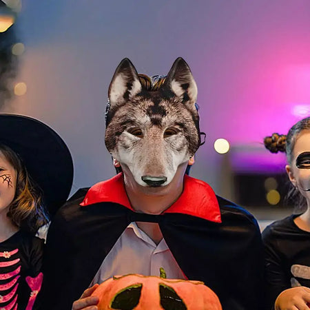 Halloween páscoa lobo máscara assustador animal moda máscara cosplay traje acessórios realista máscara de cabeça para adultos