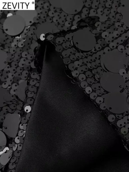 Mini saia de veludo com lantejoulas Zevity feminina, zíper lateral chique feminino, saias lápis, bainha Shinning, nova moda, QUN255