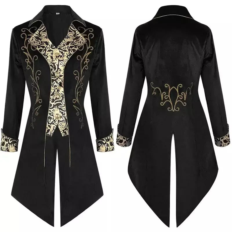 Outono novo roxo masculino luxo jacquard smoking, retalhos impresso casacos, tamanho europeu preto masculino mardi gras vestido longo jaqueta.