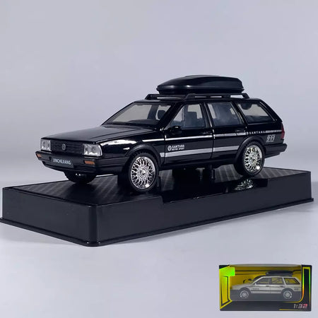 1:32 volkswagenwerk santana wagon liga de metal diecast modelo carro som & luz puxar para trás simulação clássica coleção hobby presente