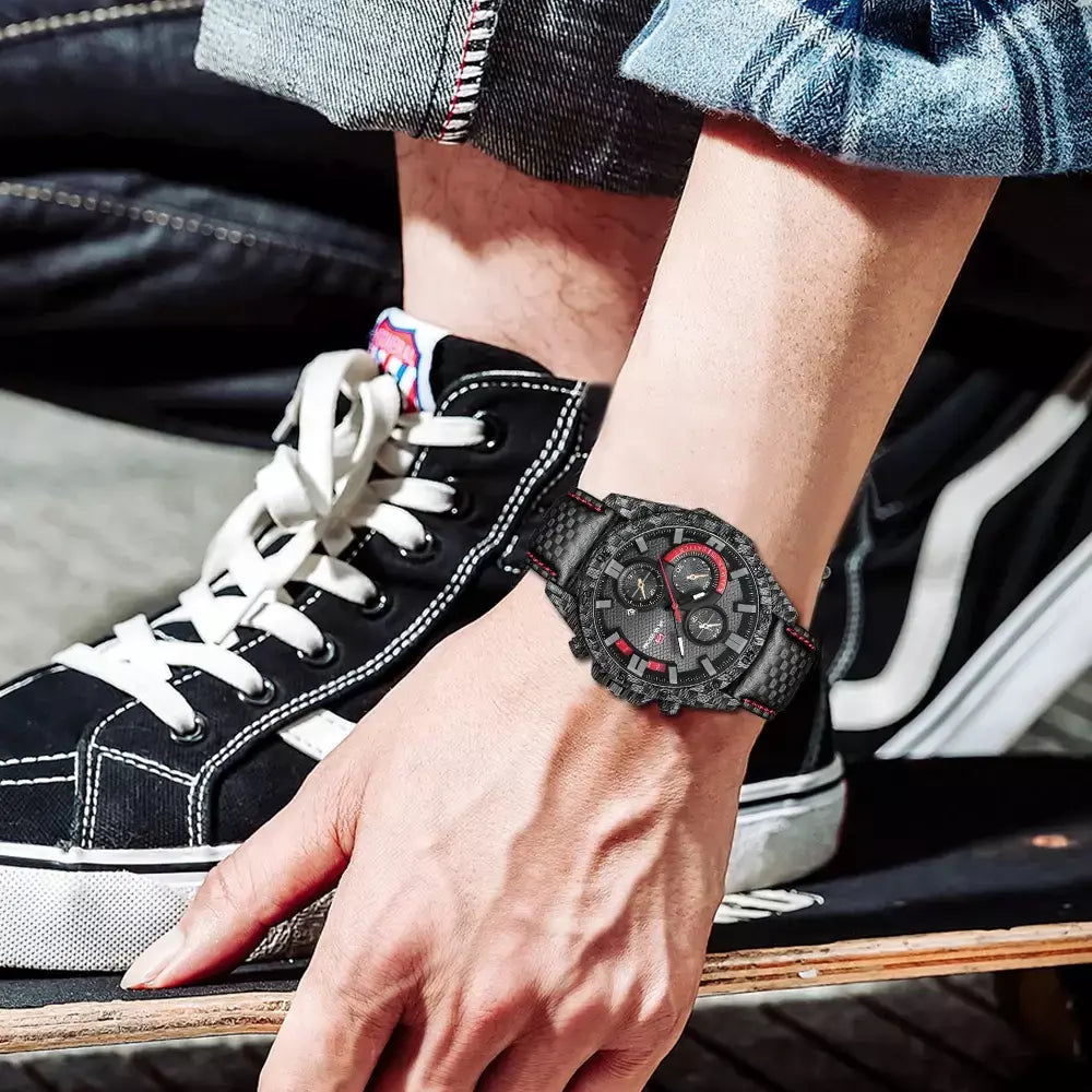 2023 nova marca famosa de luxo negócios esportes moda criativa couro quartzo calendário 3atm à prova dwaterproof água série piloto relógios masculinos