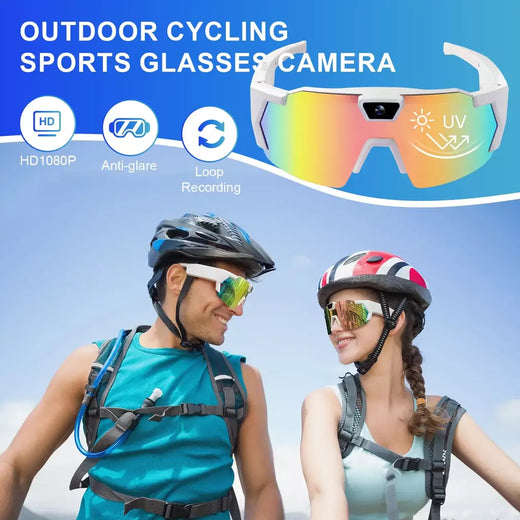 Novos óculos de vídeo hd câmera de ação óculos de sol inteligentes óculos esportivos ao ar livre bicicleta motocicleta motorista gravador caminhada cam