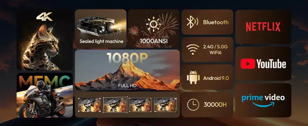 Vevshao a22 projetor full hd 1080p 4k 1000ansi android wifi foco automático 10w * 2 projetor de home theater para vídeo de reunião de escritório