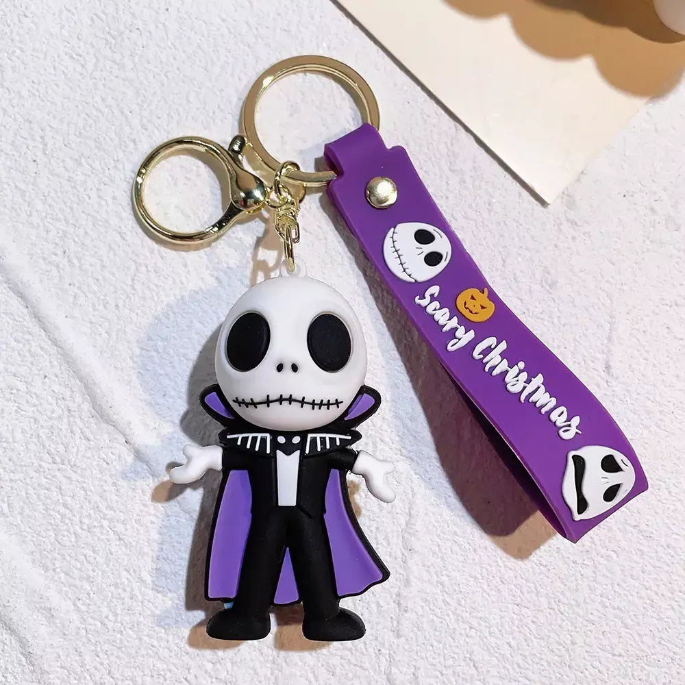 Figura clássica dos desenhos animados jack skellington chaveiro disney o pesadelo antes do natal boneca chaveiros mochila acessórios