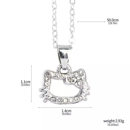Olá kitty pingente colares moda arco bonito gato colar para mulheres homens jóias acessórios presentes menina metal kt gato pingente