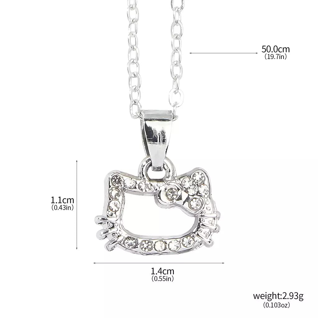 Olá kitty pingente colares moda arco bonito gato colar para mulheres homens jóias acessórios presentes menina metal kt gato pingente