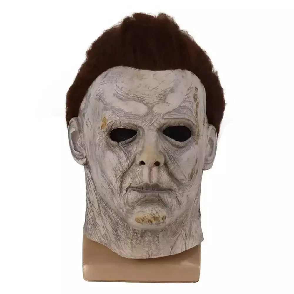 Máscara de látex masculina Michael Myers, rosto cheio, rímel, Rave Cosplay, filmes, brinquedos complicados, terror, fantasias extravagantes, máscara de terror