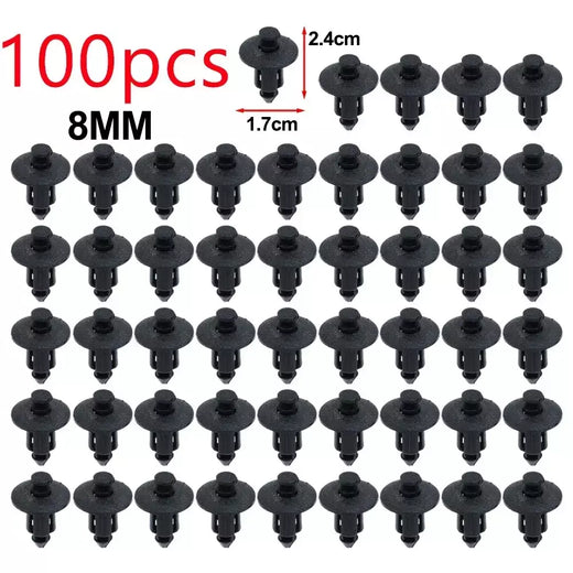 Auto grampos do prendedor para o carro, rebite plástico da carenagem, painel de ajuste, pino misto, interior, 6mm, 7mm, 8mm, 100 Pcs, 50Pcs