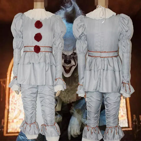 Anime noite palhaço coringa adulto pennywise cosplay traje halloween palhaço stephen king masculino feminino cos ternos roupa uniforme festa