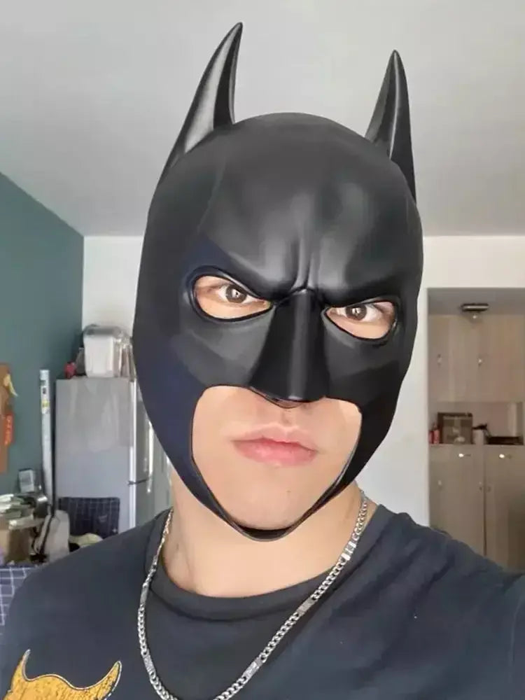 Máscara de morcego arnês material de látex cosplay chapelaria halloween noite dança festa adulto máscara de látex para homem anime