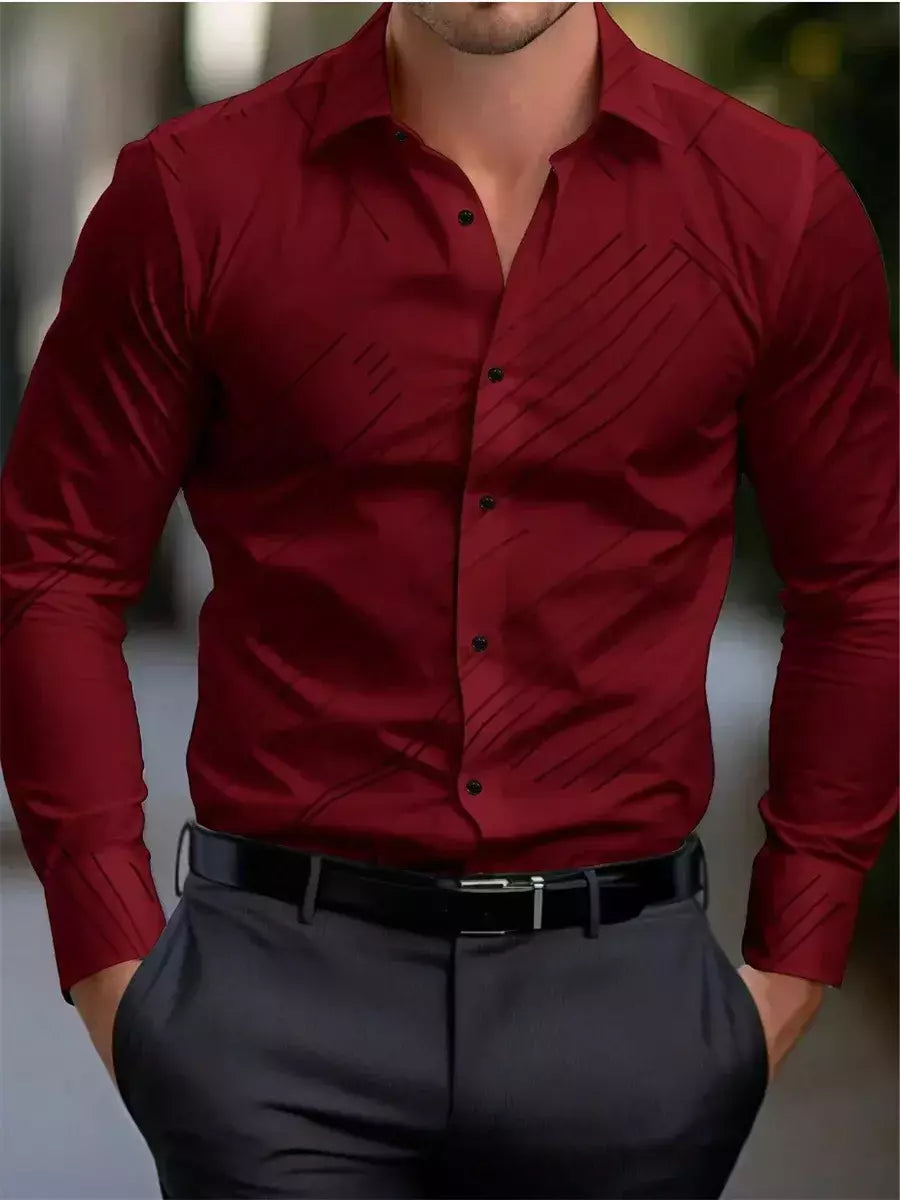 Camisa casual padrão meteoro de colarinho de botão masculino, macio e confortável blusa esportiva, tamanho XS-6XL, moda, novo