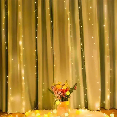 Natal usb cortina corda luzes de fadas 8 modo 6/3m led guirlanda remoto para festa jardim casa decoração casamento ano novo 2025