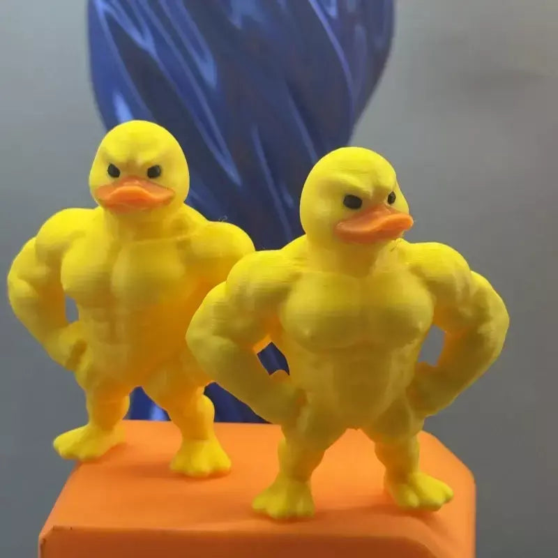 Estatueta de pato muscular ornamento acessório de mesa 3d impresso brinquedo de pato engraçado acessório de escritório presentes de aniversário