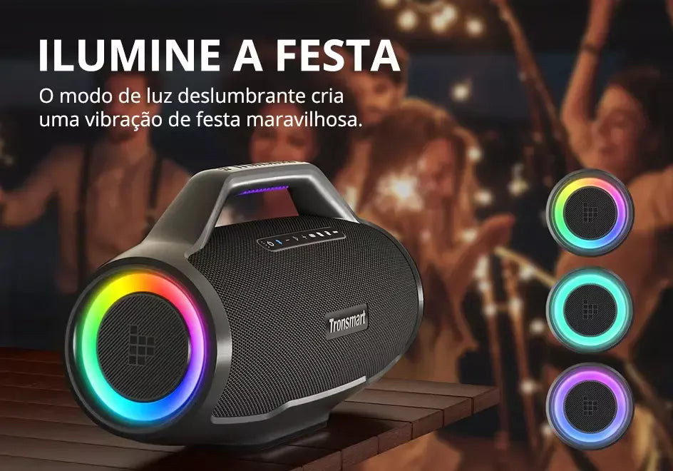 [do Brasil] caixa de som bluetooth Tronsmart Bang Max Alto-falante 130W com 3 Way Sistema de Som, 30h playtime, Sync Up 100 + alto-falantes, Controle APP