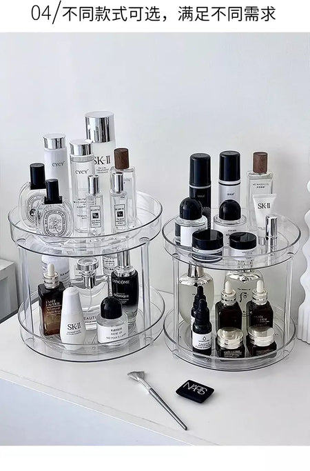 360 ° Rack giratório para cosméticos, prateleira para banheiro, grande capacidade, perfume, aromaterapia, cuidados com a pele, organizador de armazenamento de produtos
