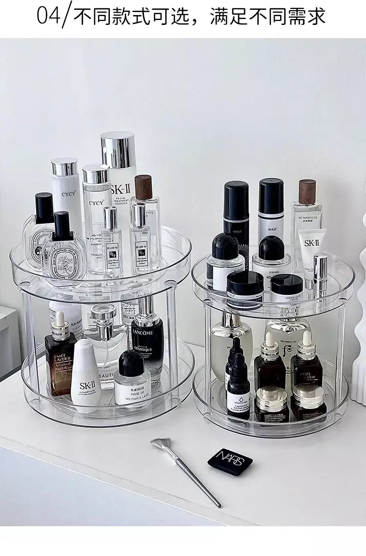360 ° Rack giratório para cosméticos, prateleira para banheiro, grande capacidade, perfume, aromaterapia, cuidados com a pele, organizador de armazenamento de produtos