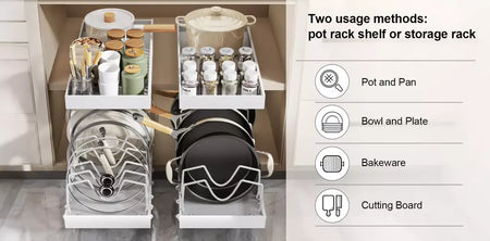 Nova cozinha multifuncional organizador retirar para panelas/panelas tampa deslizante titular rack de especiarias & prato secagem cremalheiras gaveta organizador