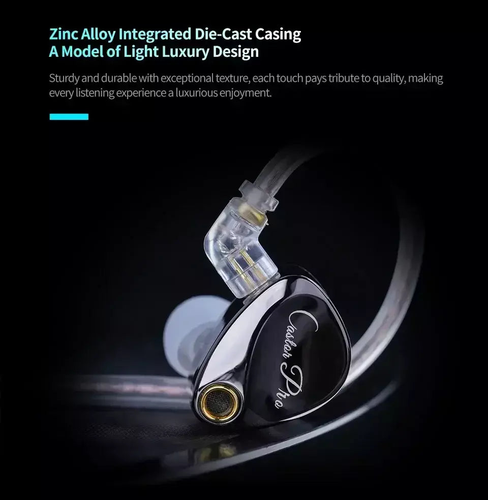 KZ Castor PRO Fone de ouvido intra-auricular HiFi Bass Dinâmico Fones de ouvido sintonizáveis de última geração Harman Target com fones de ouvido de graves aprimorados