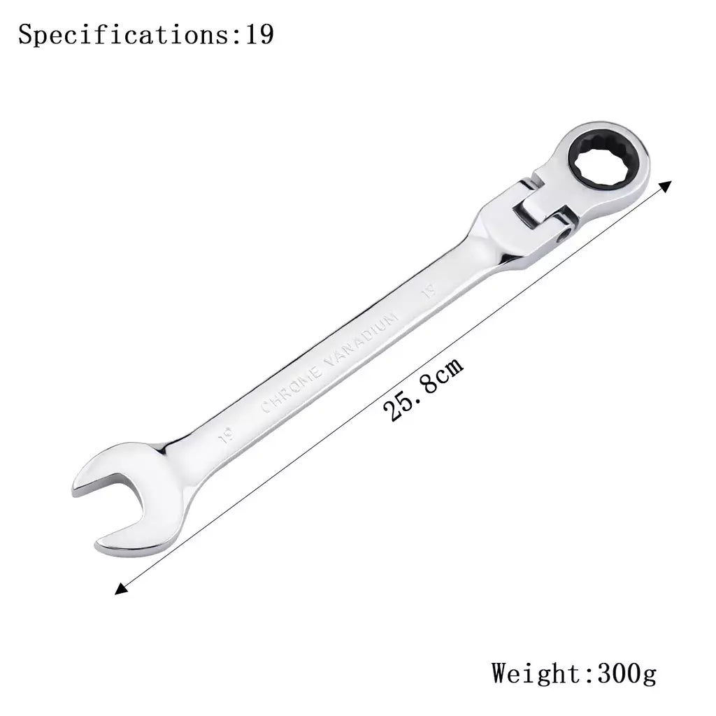 Chave de catraca de chaves, conjunto de ferramentas manuais, catraca de 72 dentes, cabeça flexível, acabamento espelhado, 6mm-27mm, reparo automático e doméstico, 1 peça