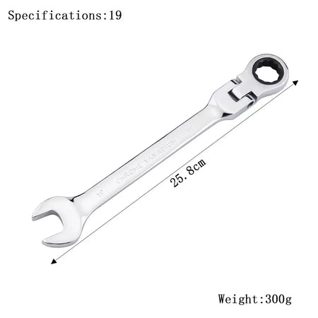 Chave de catraca de chaves, conjunto de ferramentas manuais, catraca de 72 dentes, cabeça flexível, acabamento espelhado, 6mm-27mm, reparo automático e doméstico, 1 peça