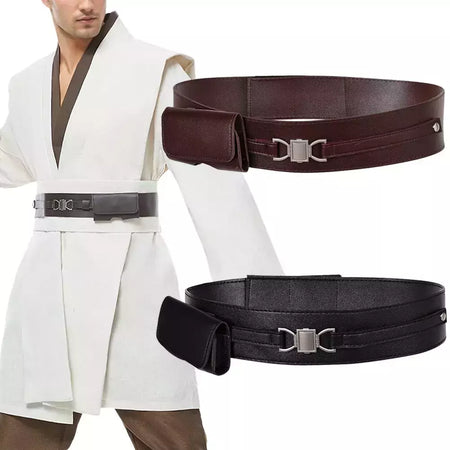 Filme Batalha Espacial Cosplay Fantasia Fantasia Fantasia para Homens Adultos, Fantasia Fantasia, Cavaleiro, Cinto Anakin, Preto, Marrom, Fantasia Adereços, Halloween Acessórios