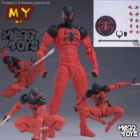Novo messtooys spiderman figura ct brinquedos preto vermelho homem aranha estatueta bagunça brinquedos anime figura de ação estátua modelo presentes brinquedos do miúdo