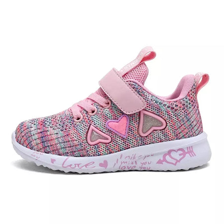 Meninas sapatos casuais luz malha tênis crianças verão primavera outono tenis bonito esporte dos desenhos animados feminino correndo meia calçado
