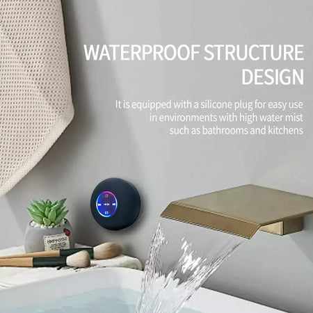 Família portátil sem fio bluetooth à prova dwaterproof água ventosa led pequeno alto-falante carro banheiro telefone móvel ouvir música estéreo