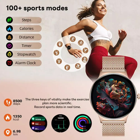 Para huawei novo ultra fino amoled relógio inteligente tela feminina sempre exibir tempo freqüência cardíaca bt chamando high-end moda smartwatch