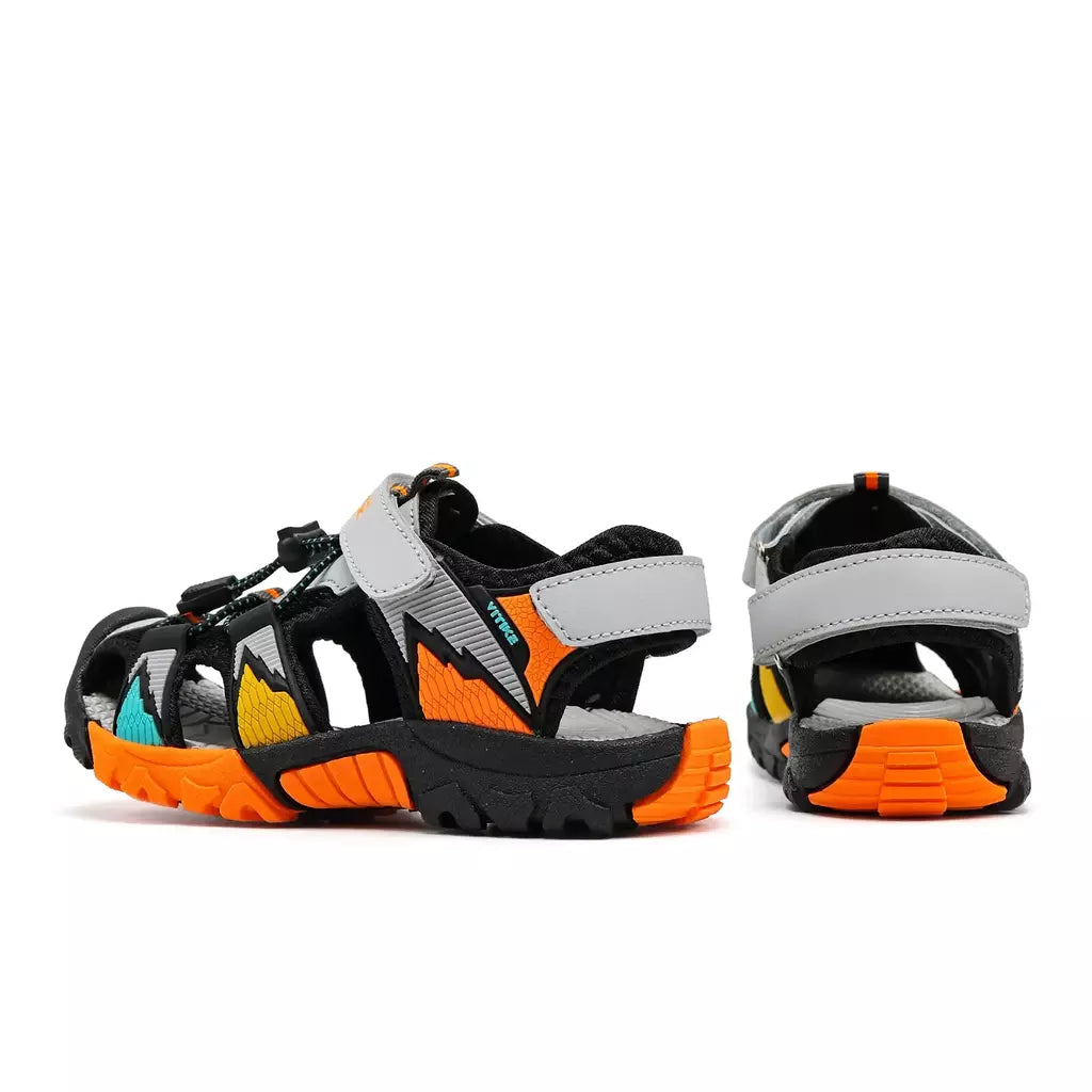 Sandálias esportivas para meninos e meninas, sandálias de verão para crianças, bico fechado, sapatos atléticos de água, sandálias para piscina e praia