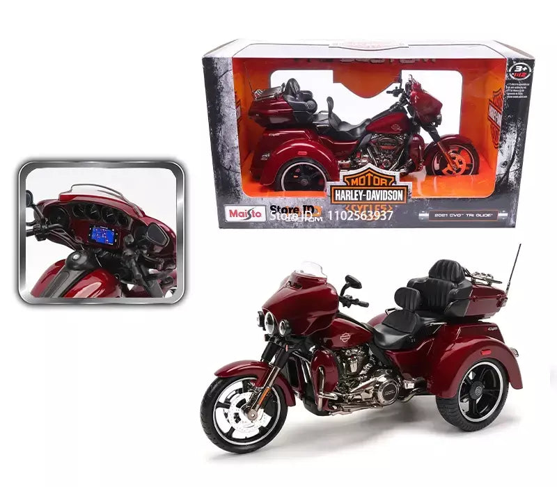 Maisto 1:12 motocicleta harley 2021 CVO TRI GLIDE ULTRA LIMITED Veículos fundidos Colecionáveis Hobbies Modelo de motocicleta Brinquedos