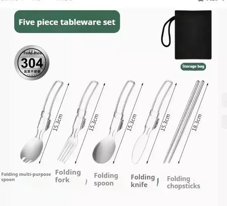 12 pçs conjunto de cozinha de acampamento de aventura panelas e frigideiras de acampamento conjunto de cozinha familiar não-tóxico 304 conjunto de utensílios de cozinha de aço inoxidável dobrável