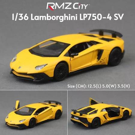 1/36 lamborghini super esporte modelo de carro de brinquedo para crianças rmz city diecast metal miniatura puxar para trás coleção presente criança meninos