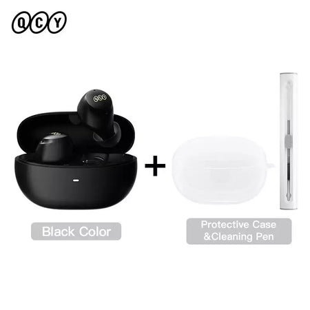 QCY-HT07 ANC Fones De Ouvido Sem Fio, Auscultadores HiFi, Cancelamento de Ruído, Earbuds TWS, 6 Microfone, Chamada AI HD, Reprodução 32H, 40dB, Bluetooth 5.2