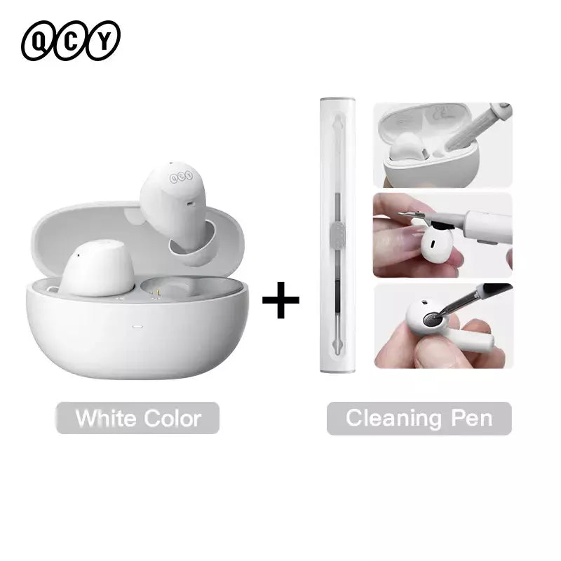 QCY-HT07 ANC Fones De Ouvido Sem Fio, Auscultadores HiFi, Cancelamento de Ruído, Earbuds TWS, 6 Microfone, Chamada AI HD, Reprodução 32H, 40dB, Bluetooth 5.2