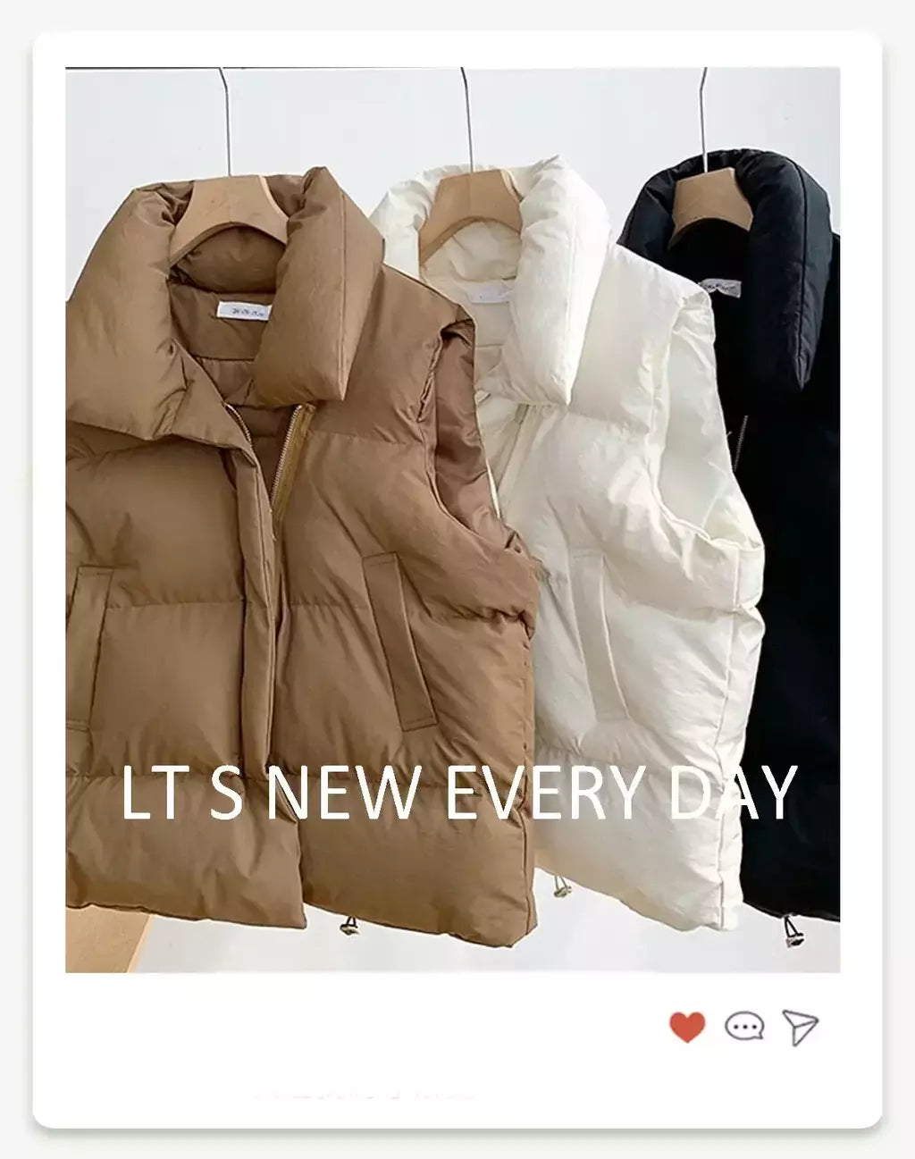 Jaqueta casual grossa solta feminina, casaco com gola simulada, zíper para cima, colete quente sólido, jaqueta puffer, outono, inverno, 2023