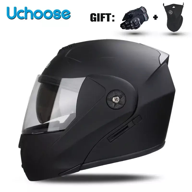Unisex Capacete com viseira, lente dupla, seção transversal, segurança, modular, flip, capacete, certificação DOT, Uchoose