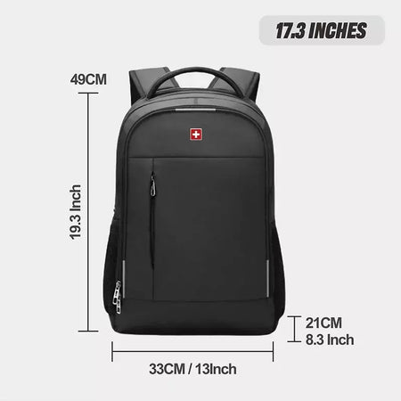 SWISS MILITARY-Mochila impermeável para laptop USB de grande capacidade 17 "para homens, mochila de negócios de moda para escola, mochila