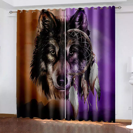 3D Printed Rose Shading Window Curtain para crianças, leão, tigre, lobo, animal, sala de estar, quarto, cozinha, porta, salão, decoração de casa