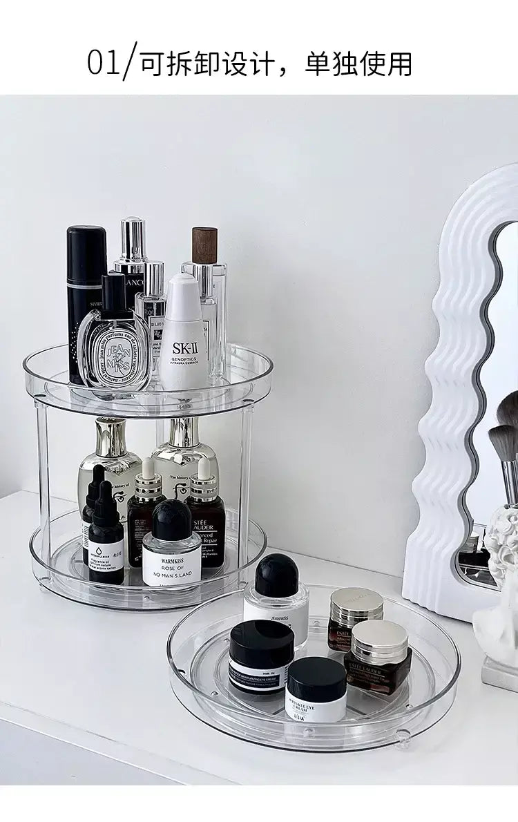 360 ° Rack giratório para cosméticos, prateleira para banheiro, grande capacidade, perfume, aromaterapia, cuidados com a pele, organizador de armazenamento de produtos