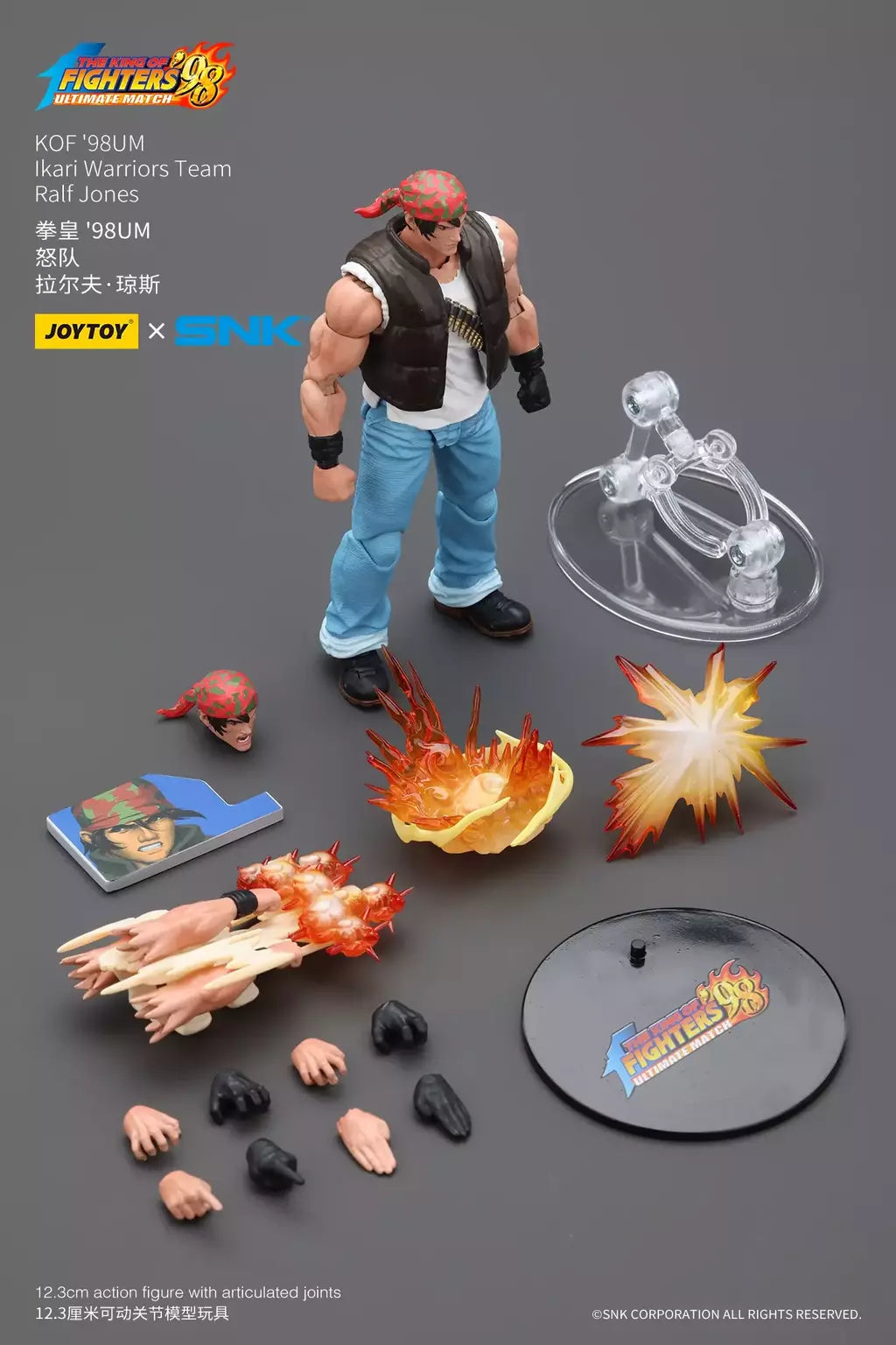 Joyotoy original rei dos lutadores 98um figura de ação kof 98um ikari guerreiros equipe herói 1/18 jogo estatueta modelo brinquedos personalizados