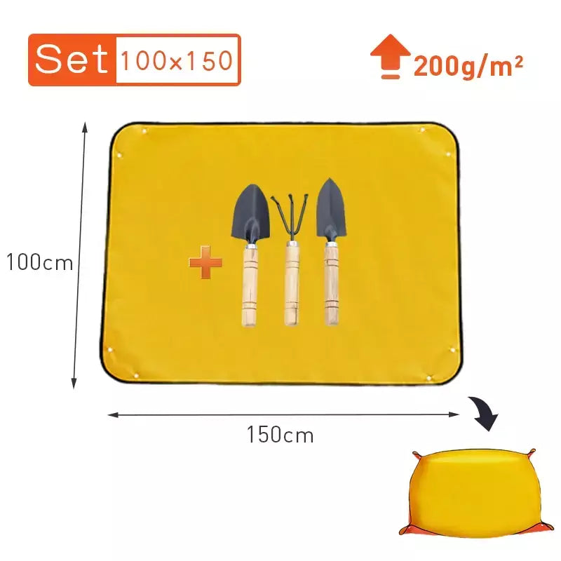 Tapete de plantio dobrável à prova d'água, tapete de jardim para vaso de flores, transplante, mistura de solo, ferramenta de poda de plantas