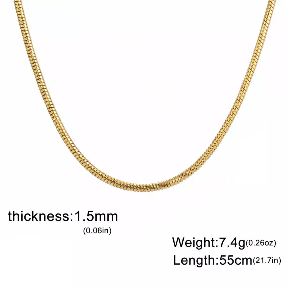 My Shape Rodada Cobra Cadeia Colar para Mulheres Homens Aço Inoxidável Link Cadeia 0.9mm 1.2mm 2mm Cadeia Gargantilha Moda Jóias Presentes